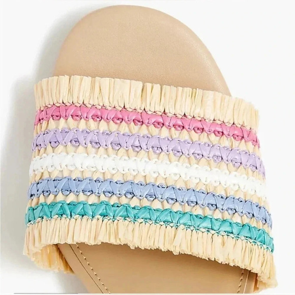 J.Crew Rainbow Raffia Woven mule heels 8 - Picture 3 of 8